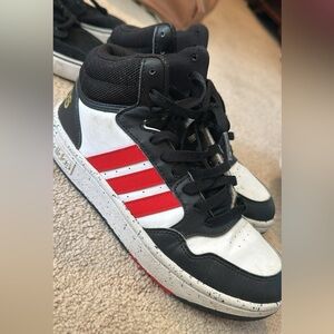 Adidas Kids' Black, White, and Red Sneakers